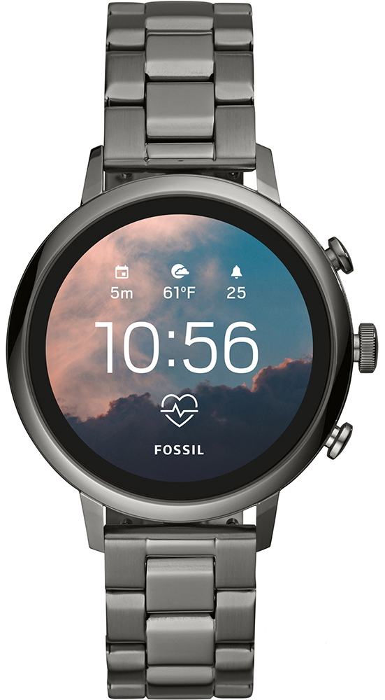 Fossil Smartwatches Gen 4 Smartwatch Venture HR Smoke Stainless Steel FTW6019