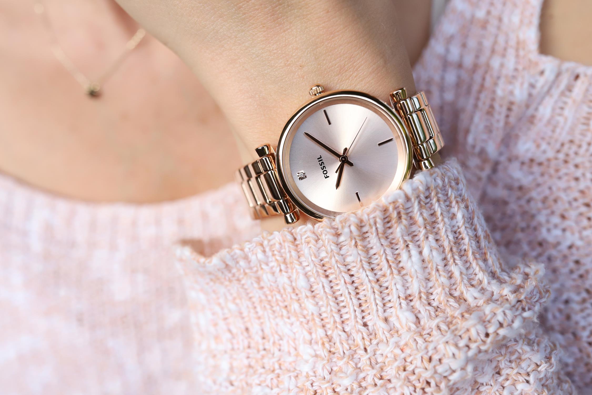 Fossil ES4441 zegarek różowe złoto fashion/modowy The Carbon Series bransoleta - miniatura 5