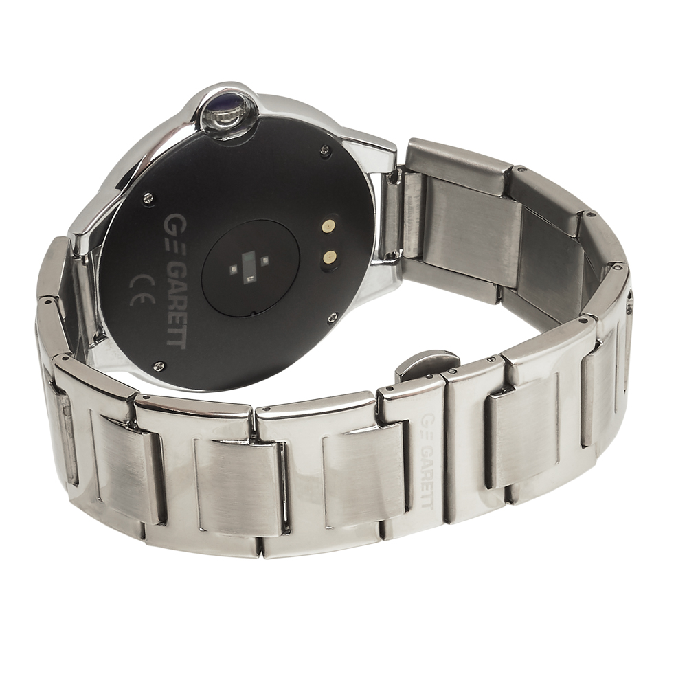 zegarek Garett 5903246286427 Smartwatch Garett Women Karen RT srebrny stalowy damski z krokomierz Damskie