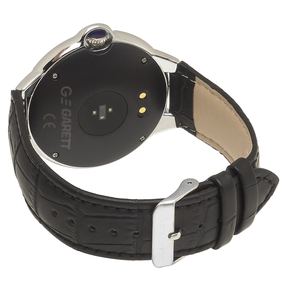 zegarek Garett 5903246286458 kwarcowy damski Damskie Smartwatch Garett Women Karen RT czarno-srebrny skórzany - miniatura 6
