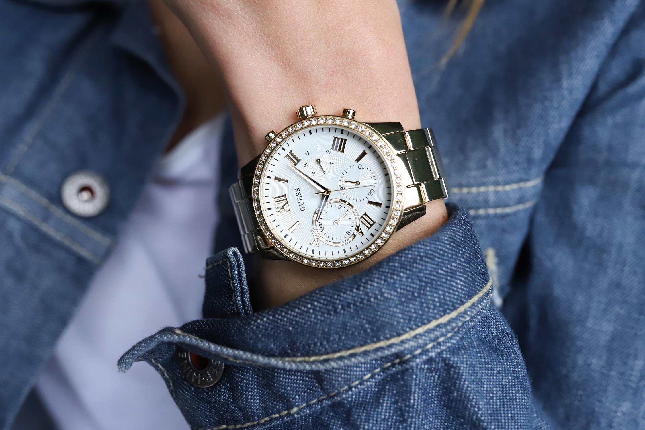 zegarek Guess W1069L2 złoty Bransoleta - miniatura 7