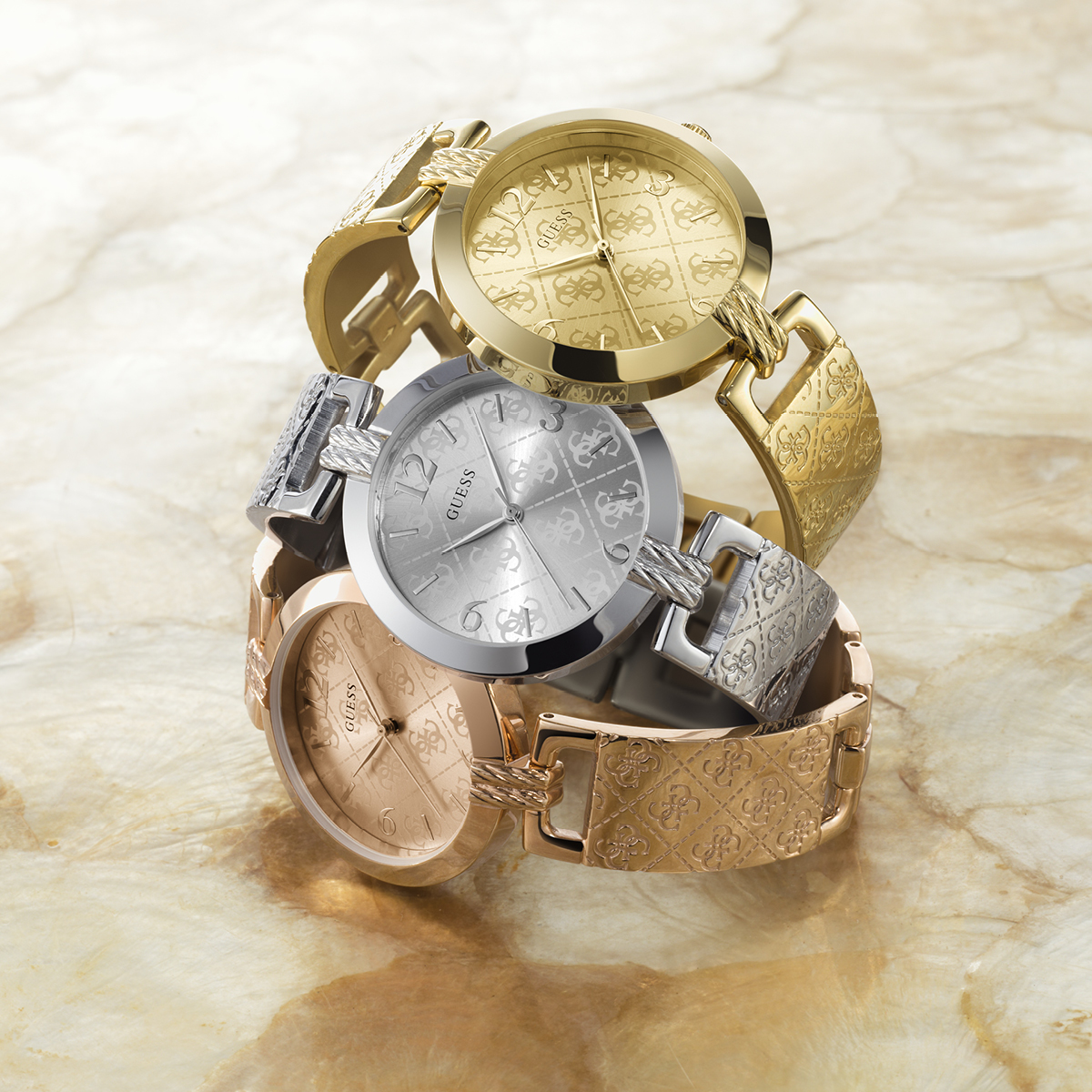 Guess W1228L2 zegarek damski Bransoleta złoty