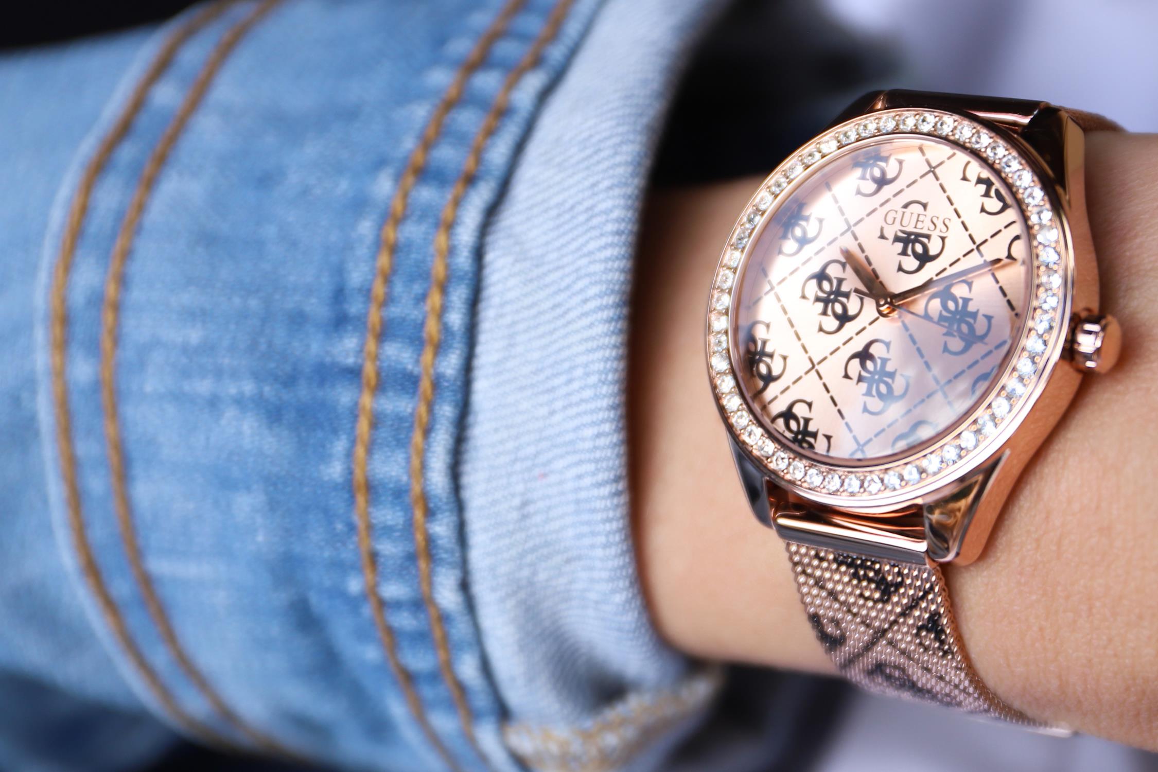 Guess W1279L3 zegarek różowe złoto klasyczny Bransoleta bransoleta - miniatura 5
