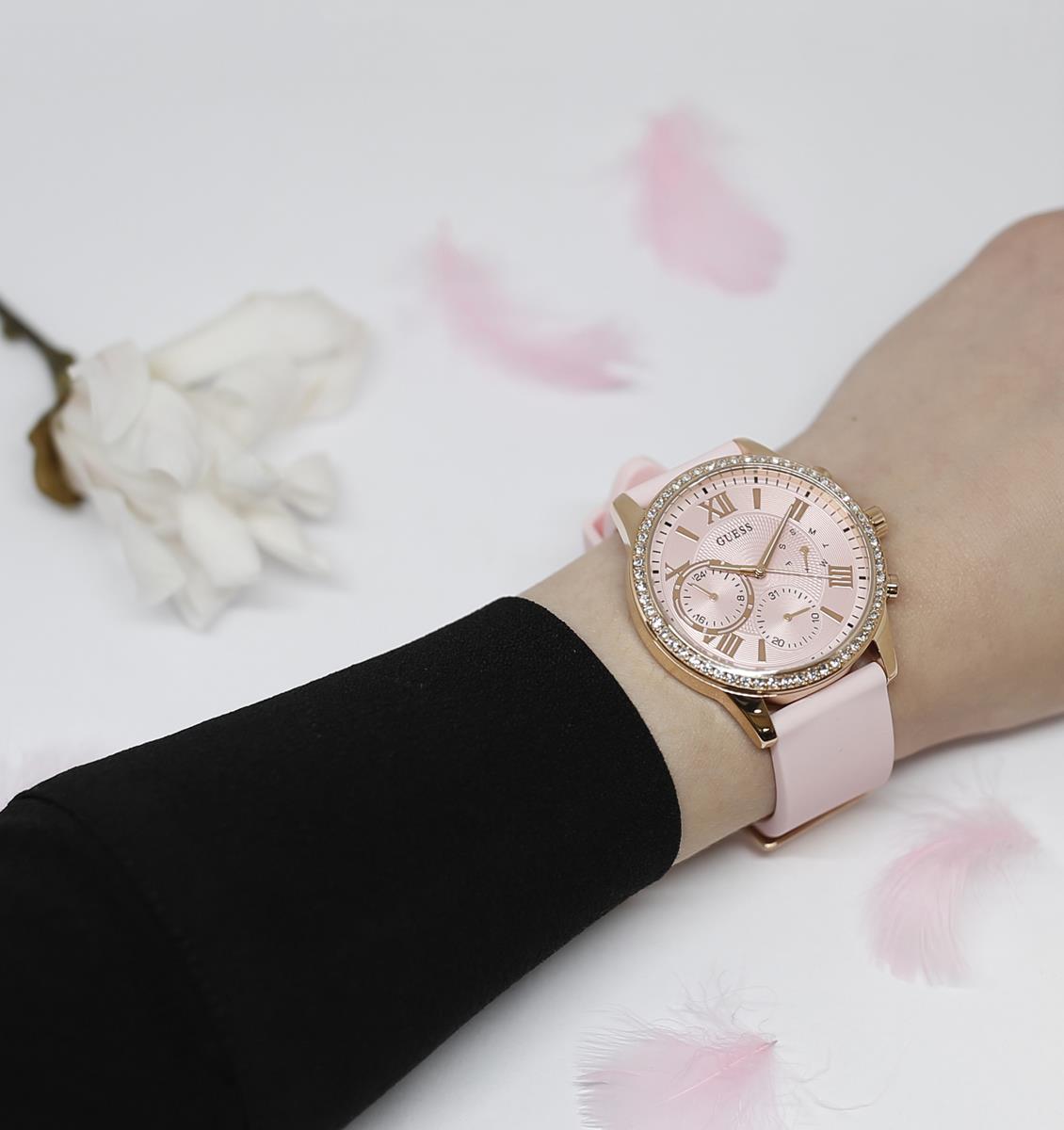 Guess W1135L2 zegarek różowe złoto fashion/modowy Pasek pasek - miniatura 7