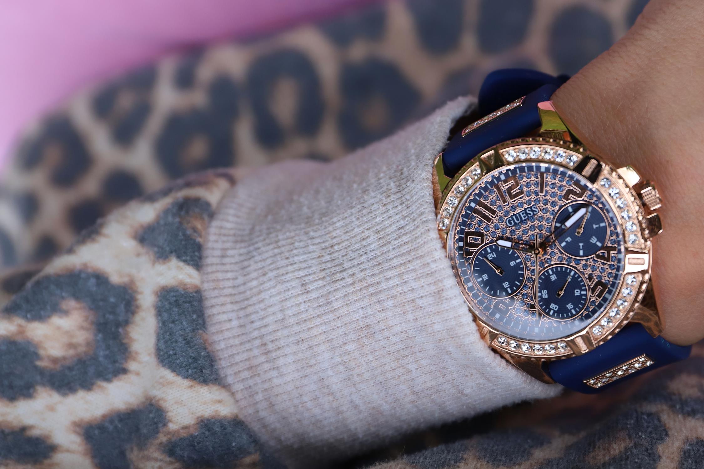 Guess W1160L3 zegarek różowe złoto fashion/modowy Pasek pasek - miniatura 5