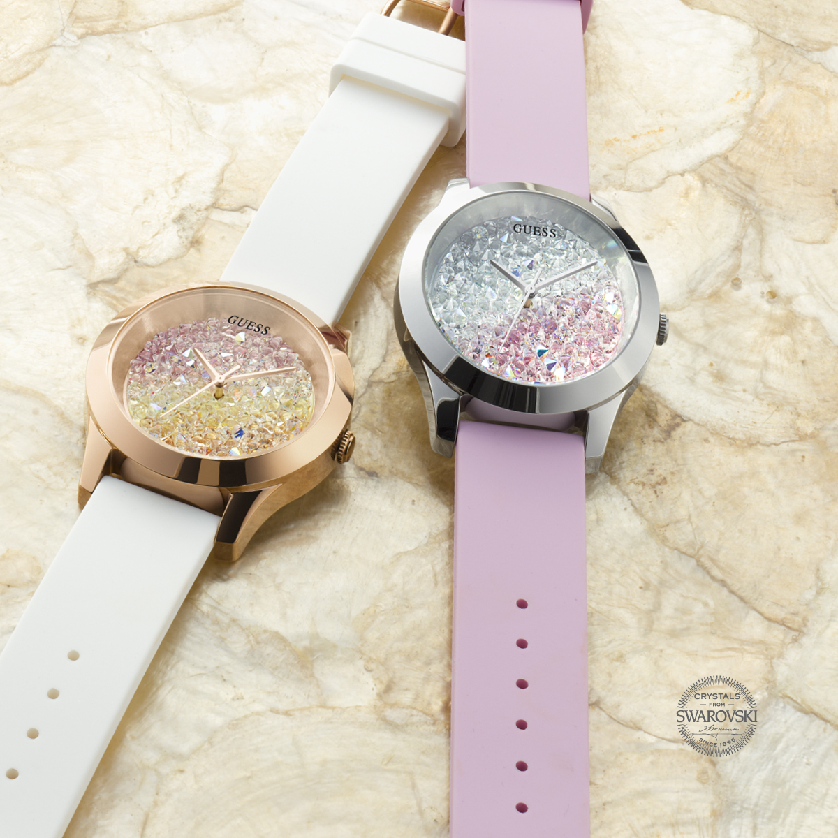 Guess W1223L3 zegarek różowe złoto fashion/modowy Pasek pasek