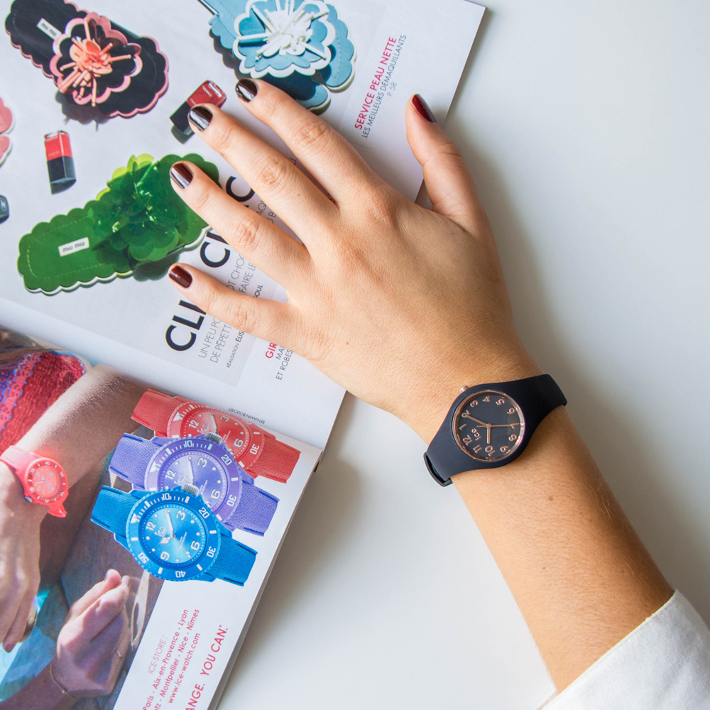 zegarek ICE Watch ICE.015344 kwarcowy dla dzieci Ice-Glam ICE glam black rose-gold rozm. XS