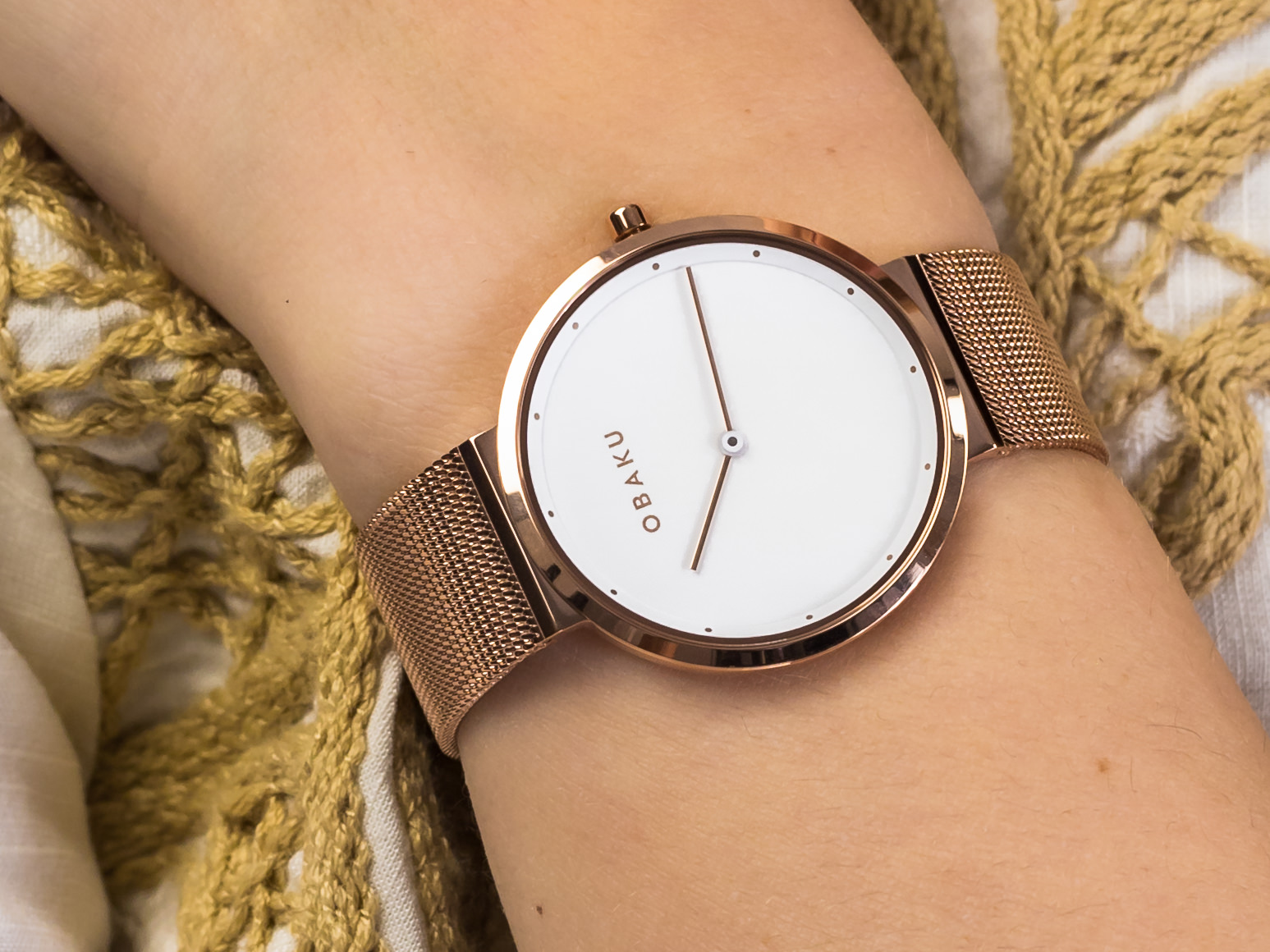 Obaku Denmark V230LXVWMV PAPIR LILLE - ROSE zegarek klasyczny Slim - miniatura 4
