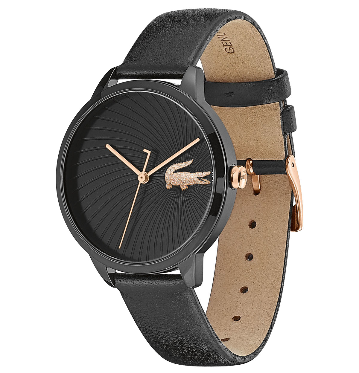 Lacoste 2001069 zegarek czarny klasyczny Damskie pasek