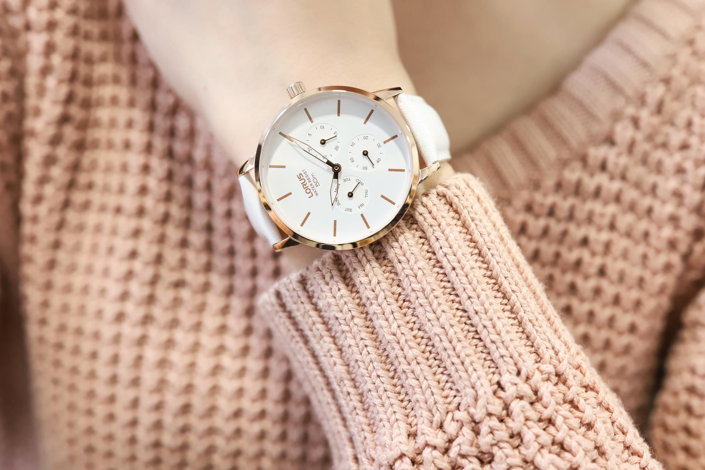 Lorus RP616DX9 zegarek różowe złoto klasyczny Fashion pasek