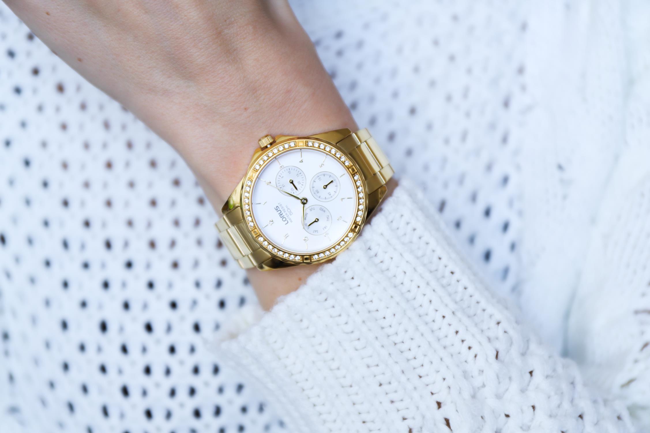 Lorus RP698CX9 zegarek złoty elegancki Fashion bransoleta