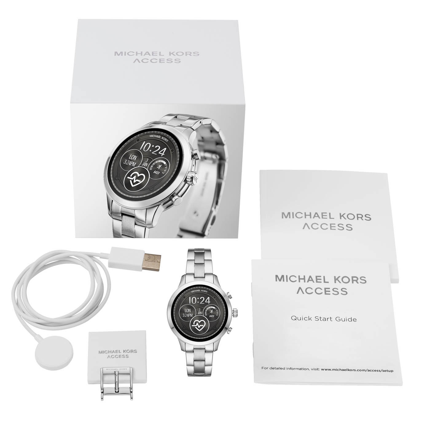 Michael Kors MKT5044 Runway Silver Tone Smartwatch zegarek fashion/modowy Access Smartwatch - miniatura 4