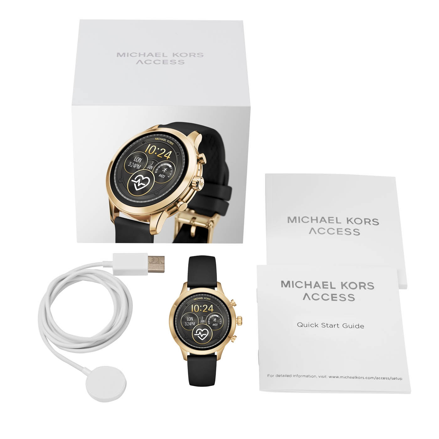 Michael Kors MKT5053 Runway Gold Tone and Silicone Smartwatch zegarek fashion/modowy Access Smartwatch - miniatura 4