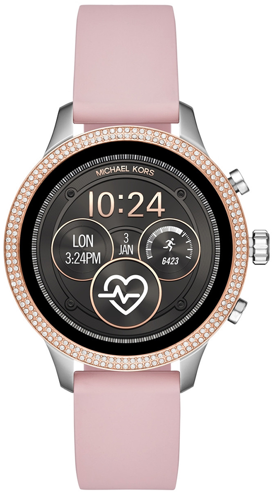 Michael Kors Runway Pavé Rose Gold and Silicone Smartwatch MKT5055
