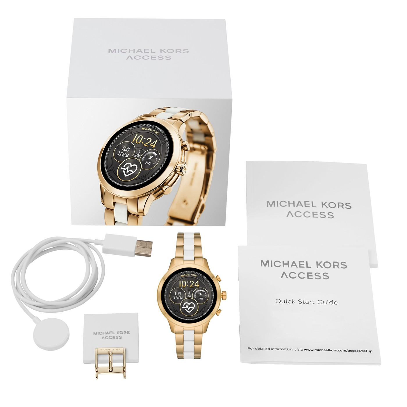Michael Kors MKT5057 Runway Gold Tone and Silicone Smartwatch zegarek fashion/modowy Access Smartwatch - miniatura 4