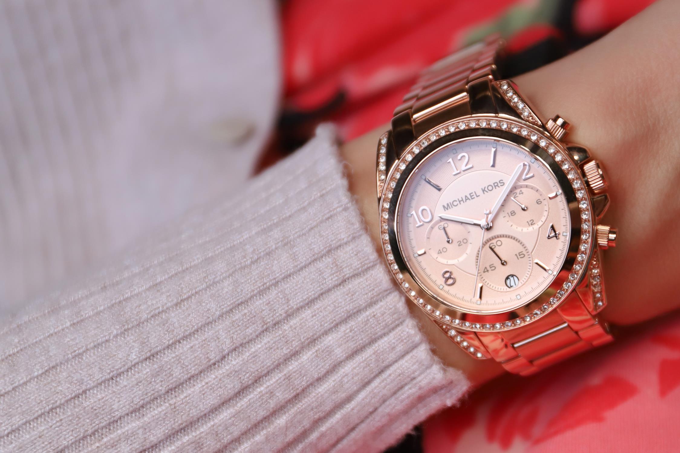 Michael Kors MK5263 zegarek różowe złoto fashion/modowy Blair bransoleta - miniatura 5
