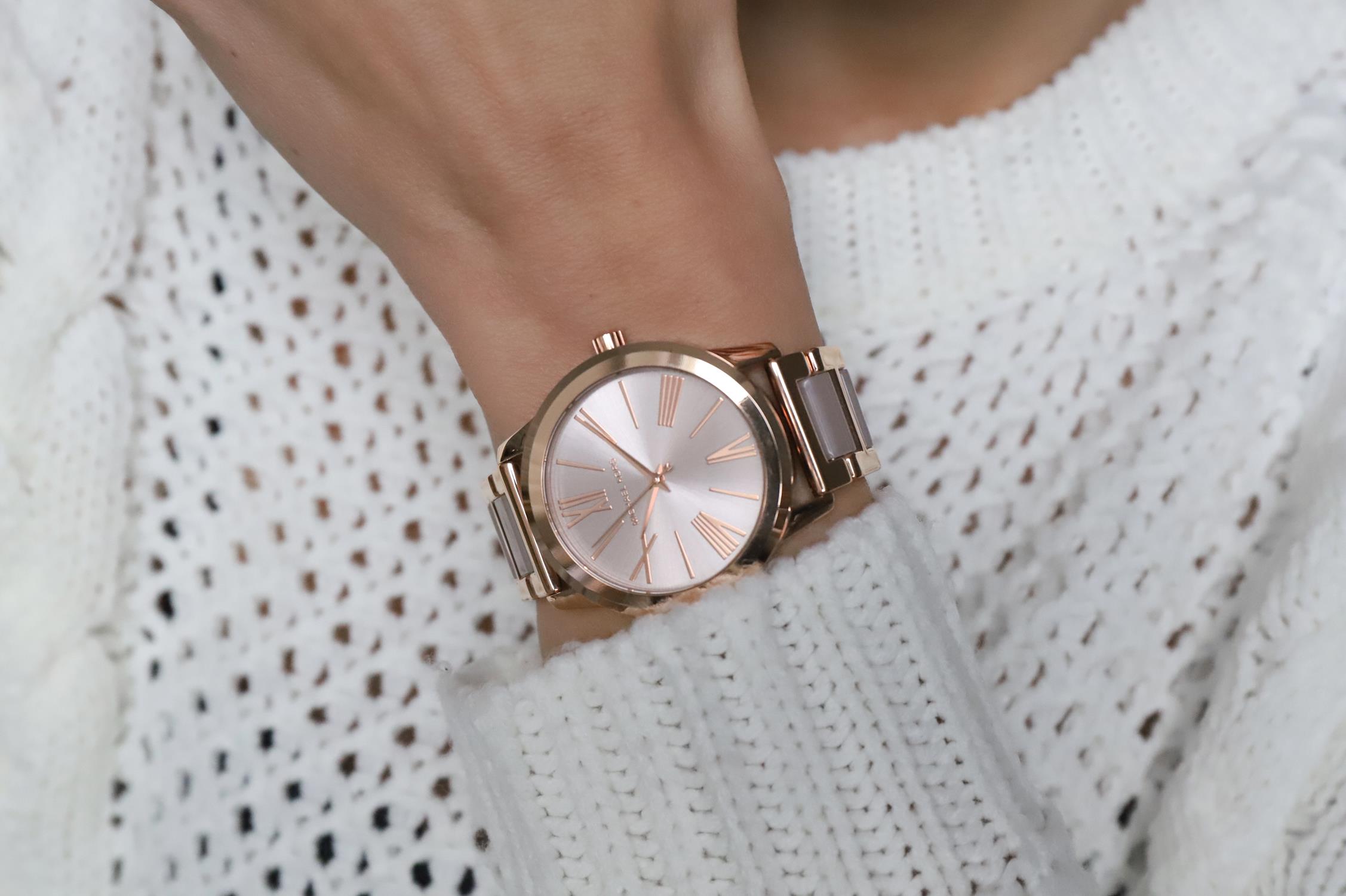 Michael Kors MK3595 zegarek różowe złoto fashion/modowy Hartman bransoleta - miniatura 5