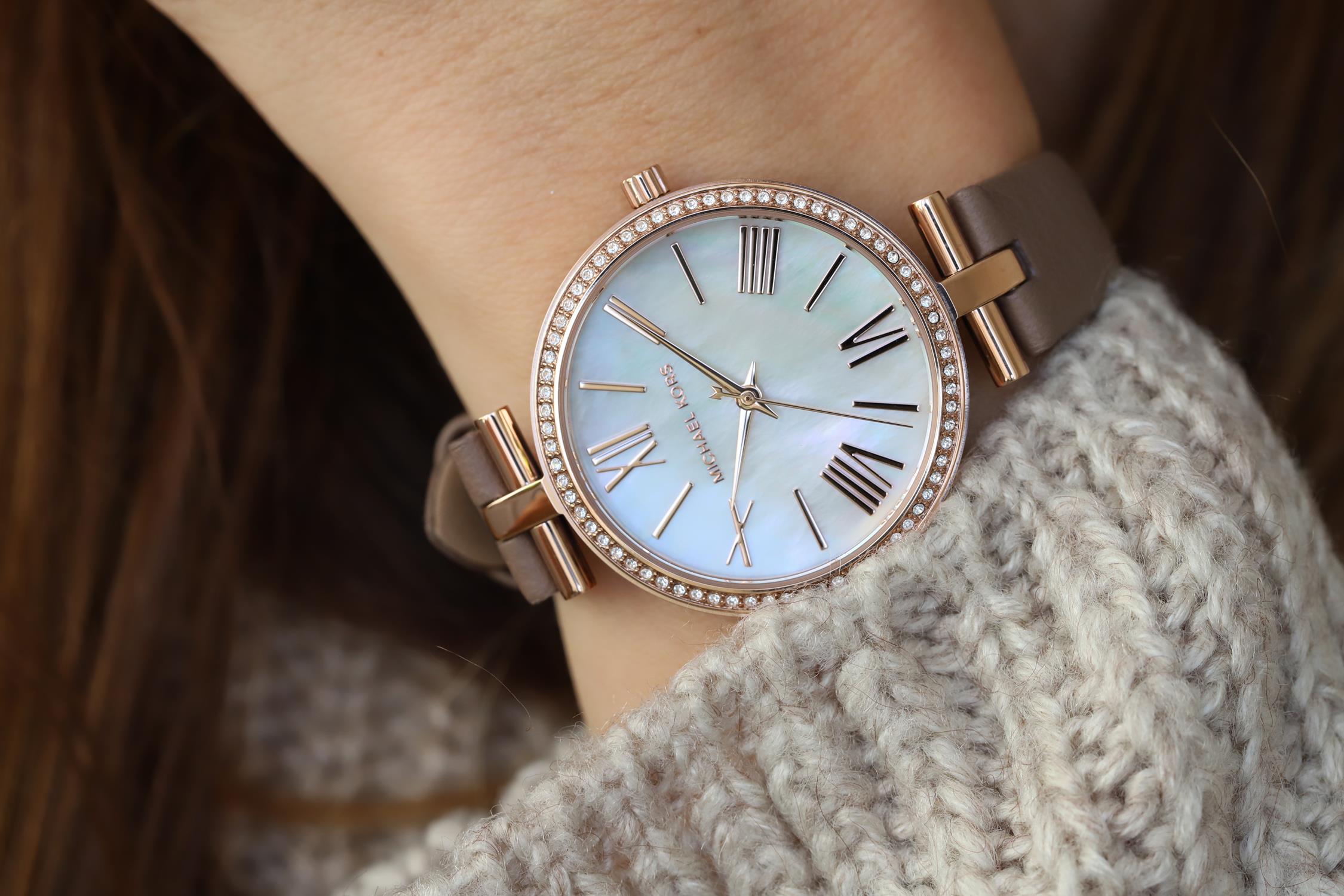 Michael Kors MK2832 zegarek różowe złoto klasyczny Maci pasek - miniatura 12