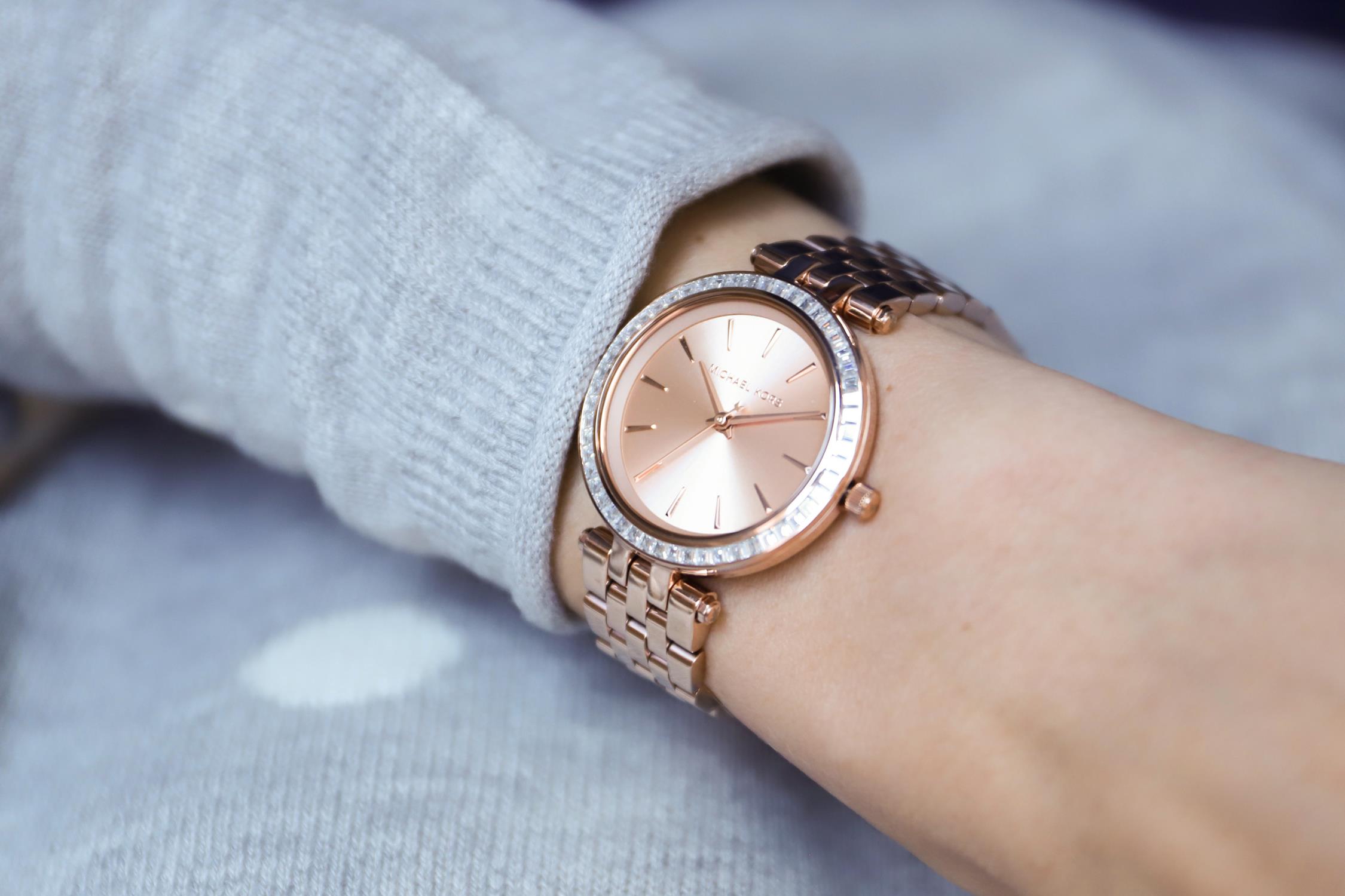 Michael Kors MK3366 zegarek różowe złoto fashion/modowy Mini Darci bransoleta - miniatura 5