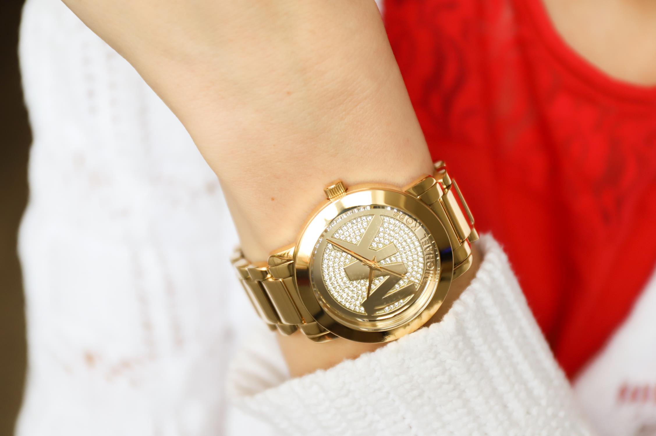 Michael Kors MK3376 zegarek złoty klasyczny Runway bransoleta - miniatura 5