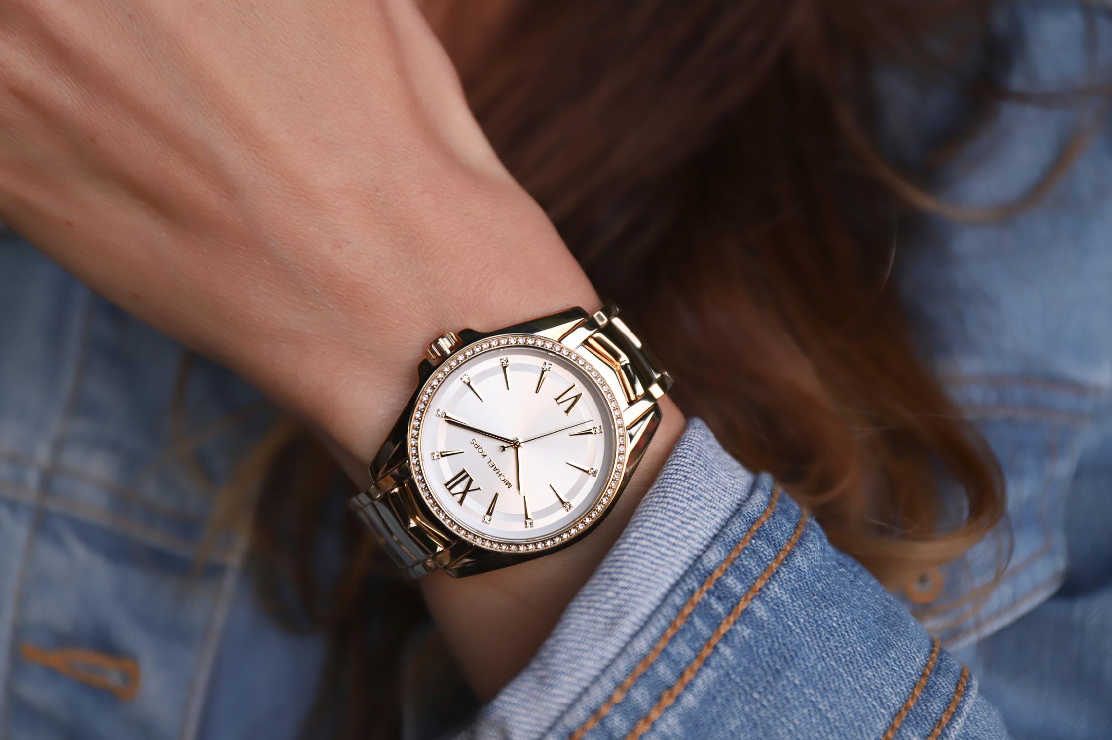 Michael Kors MK6693 zegarek złoty klasyczny Whitney bransoleta - miniatura 5