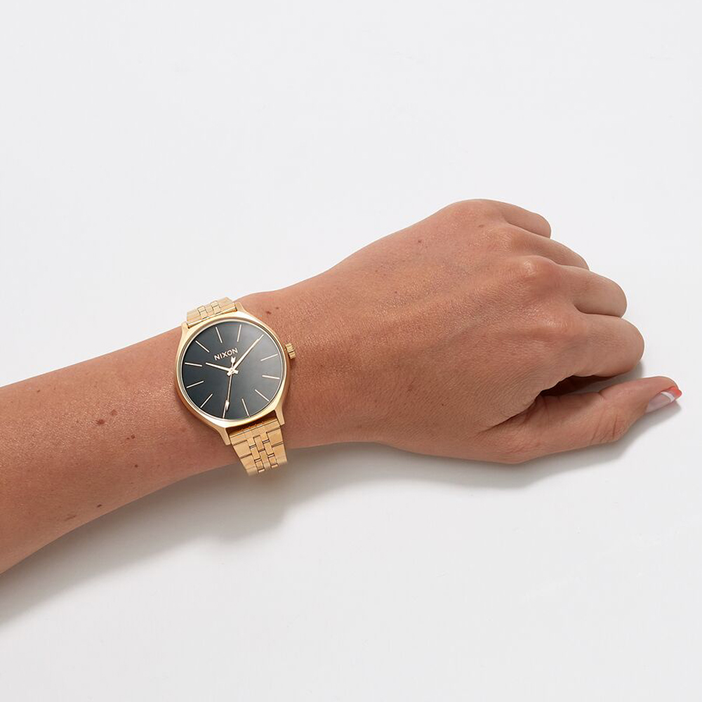 Nixon A1249-513 zegarek złoty klasyczny CLIQUE bransoleta - miniatura 5