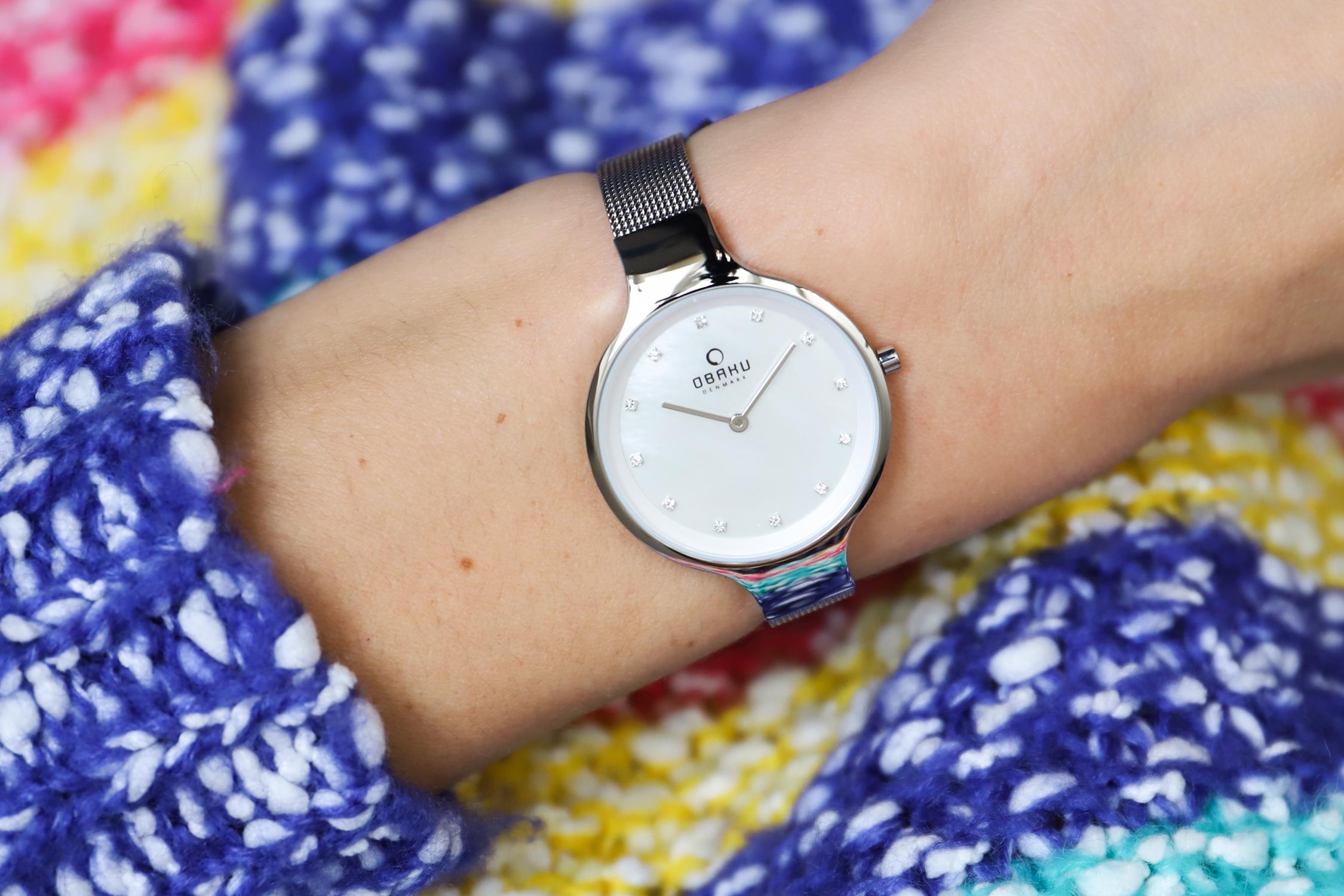 Obaku Denmark V173LXCIMC zegarek srebrny fashion/modowy Slim bransoleta
