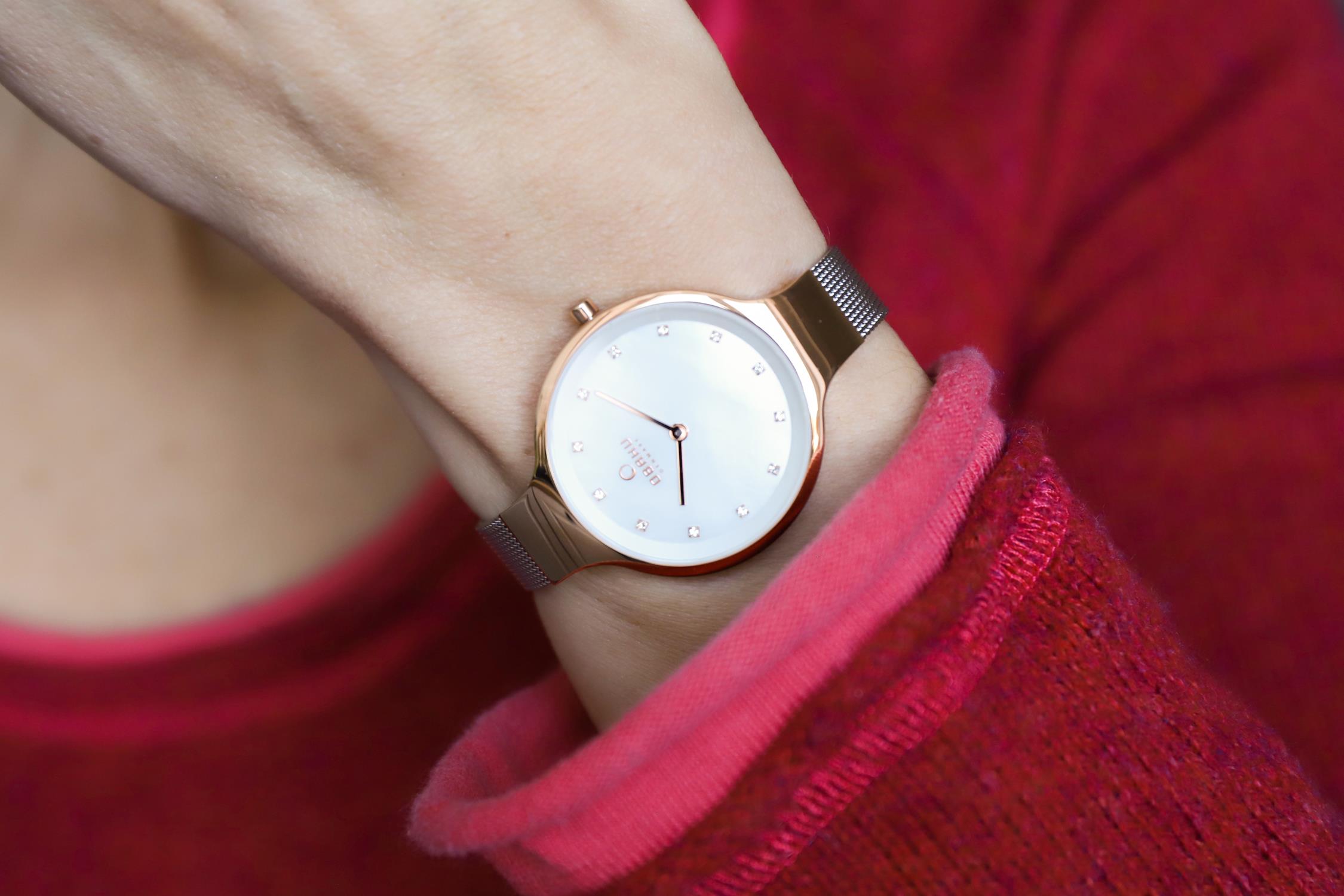 Obaku Denmark V173LXVWMC SKY - ROSE BI Slim fashion/modowy zegarek różowe złoto - miniatura 6