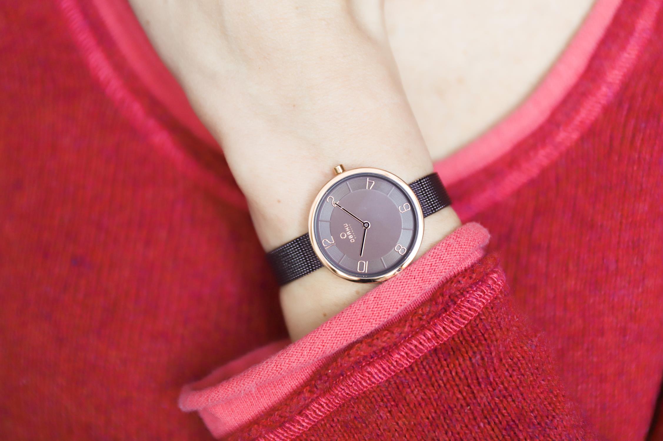 Obaku Denmark V195LXVNMN Slim VAND - WALNUT zegarek damski fashion/modowy mineralne - miniatura 5