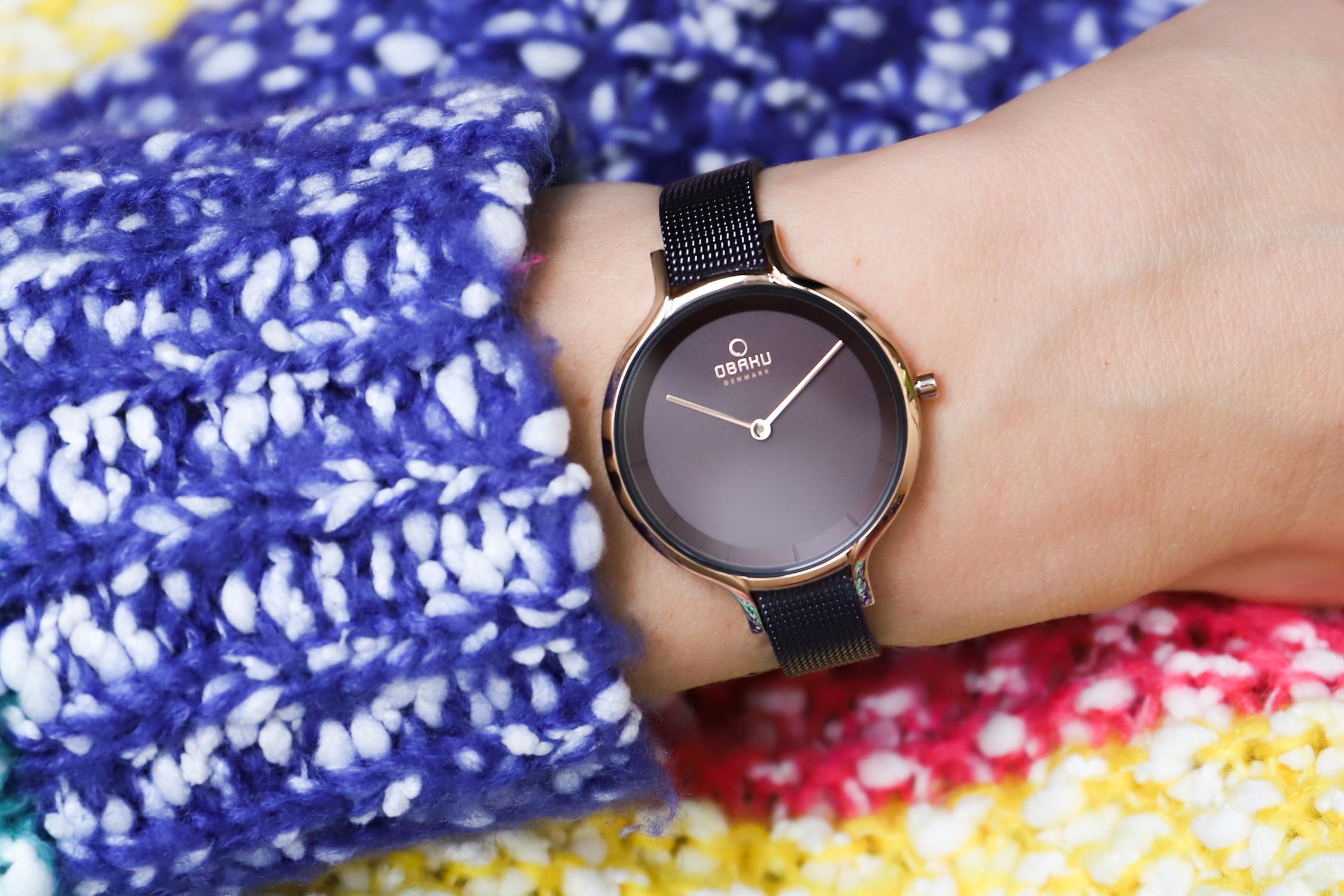 Obaku Denmark V228LXVNMN zegarek różowe złoto klasyczny Slim bransoleta - miniatura 5