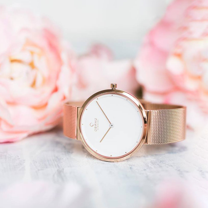 Obaku Denmark V230LXVWMV zegarek różowe złoto klasyczny Slim bransoleta - miniatura 5