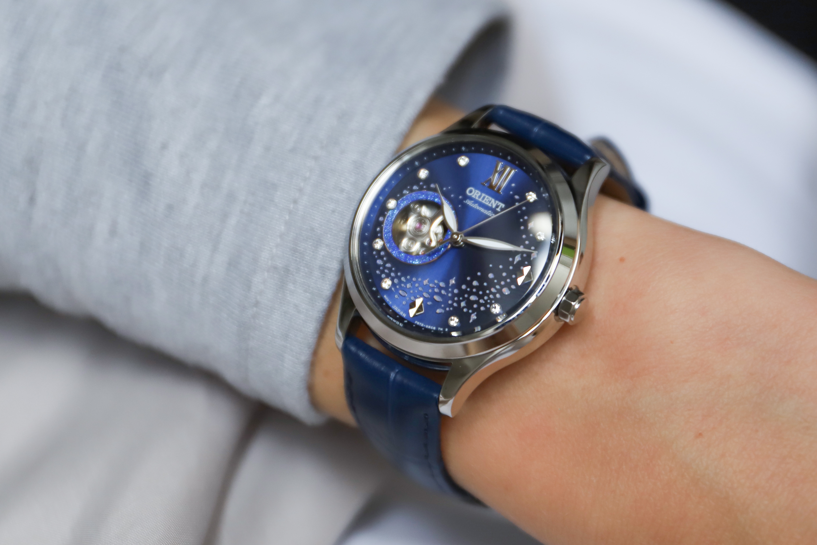 Orient RA-AG0018L10B Contemporary Blue Moon II Automatic zegarek damski klasyczny mineralne