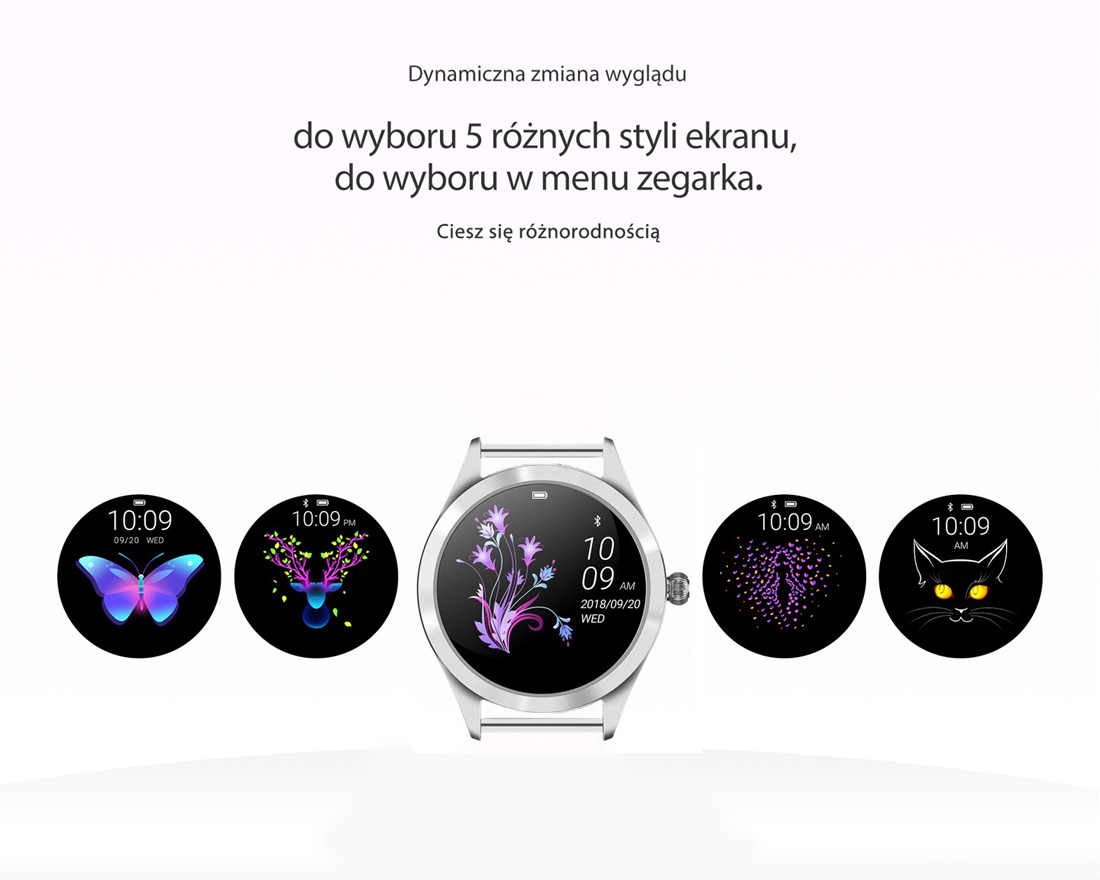 Zegarek Rubicon Smartwatch RNAE36 srebrny czarny - damski 