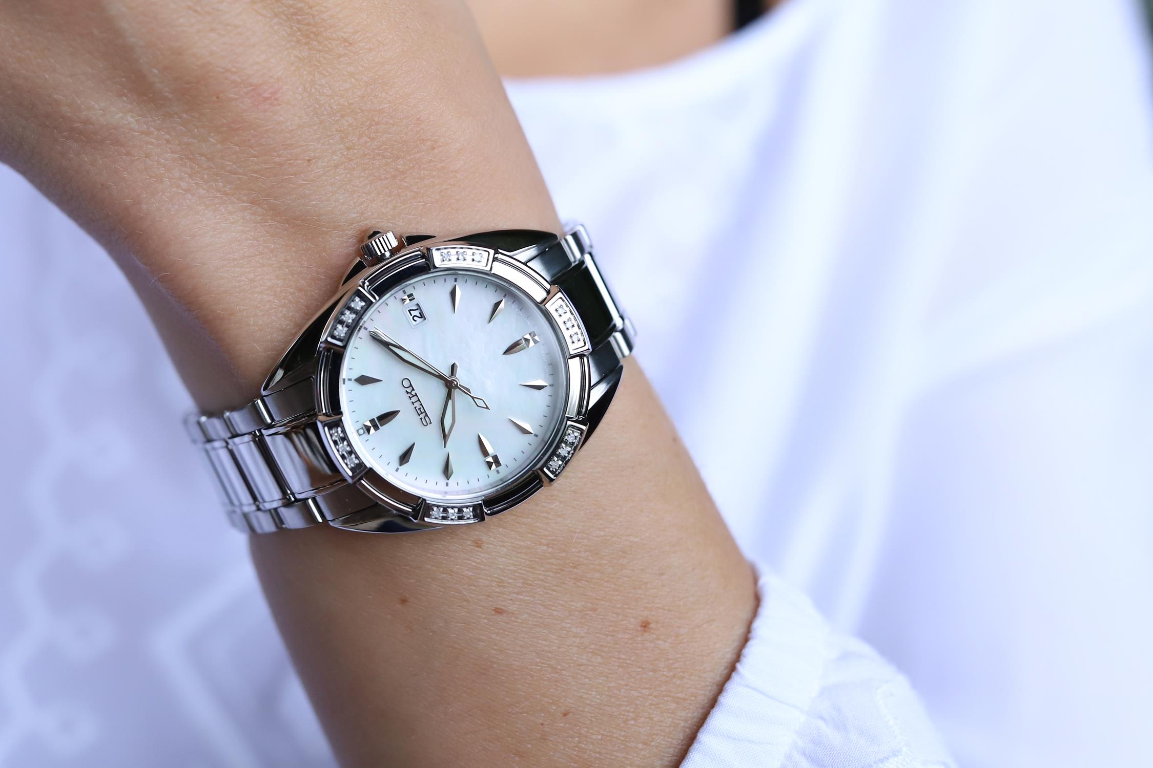 zegarek Seiko SKK883P1 kwarcowy damski Classic Classic Diamonds - miniatura 6