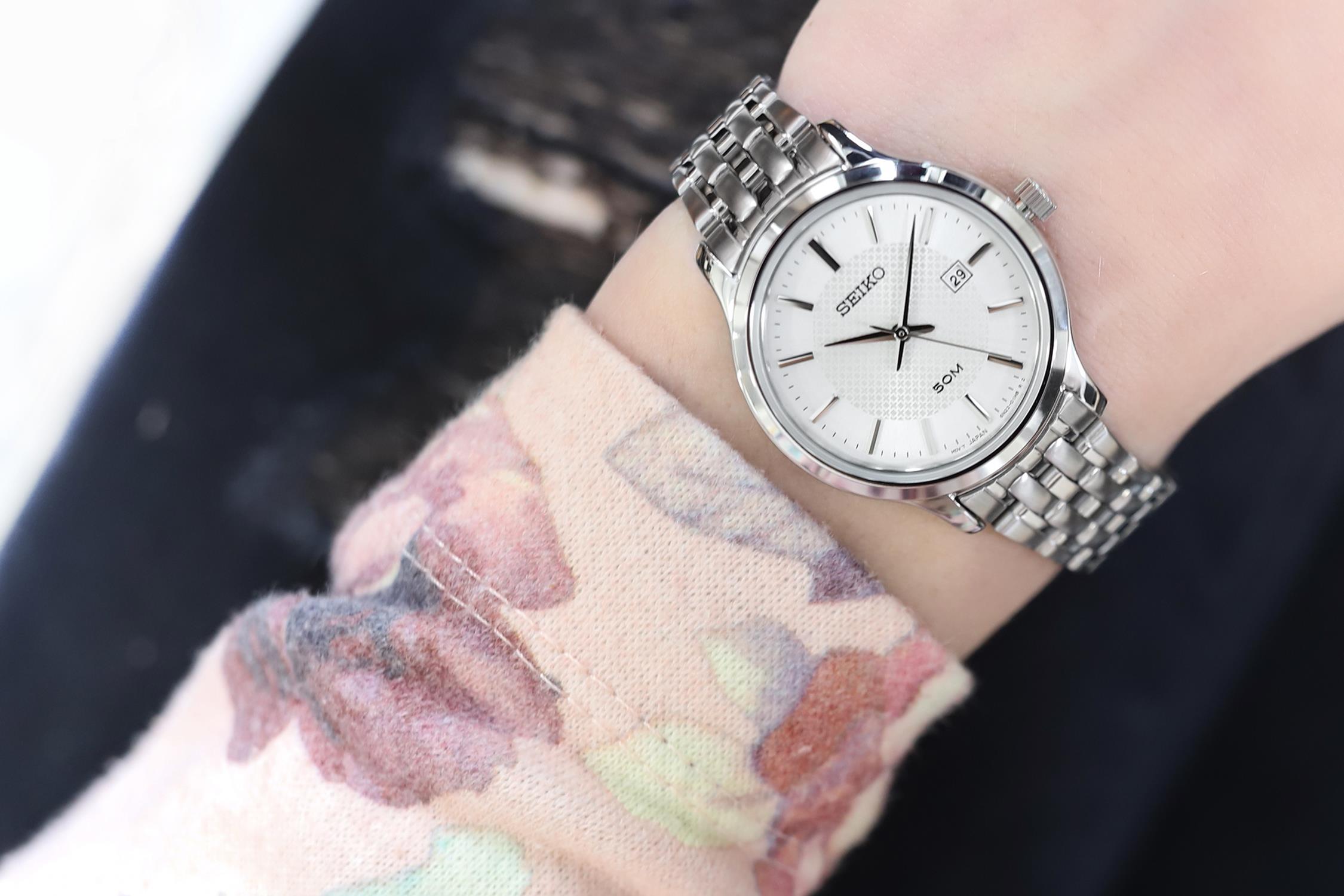 Seiko SUR653P1 zegarek srebrny klasyczny Classic bransoleta - miniatura 5