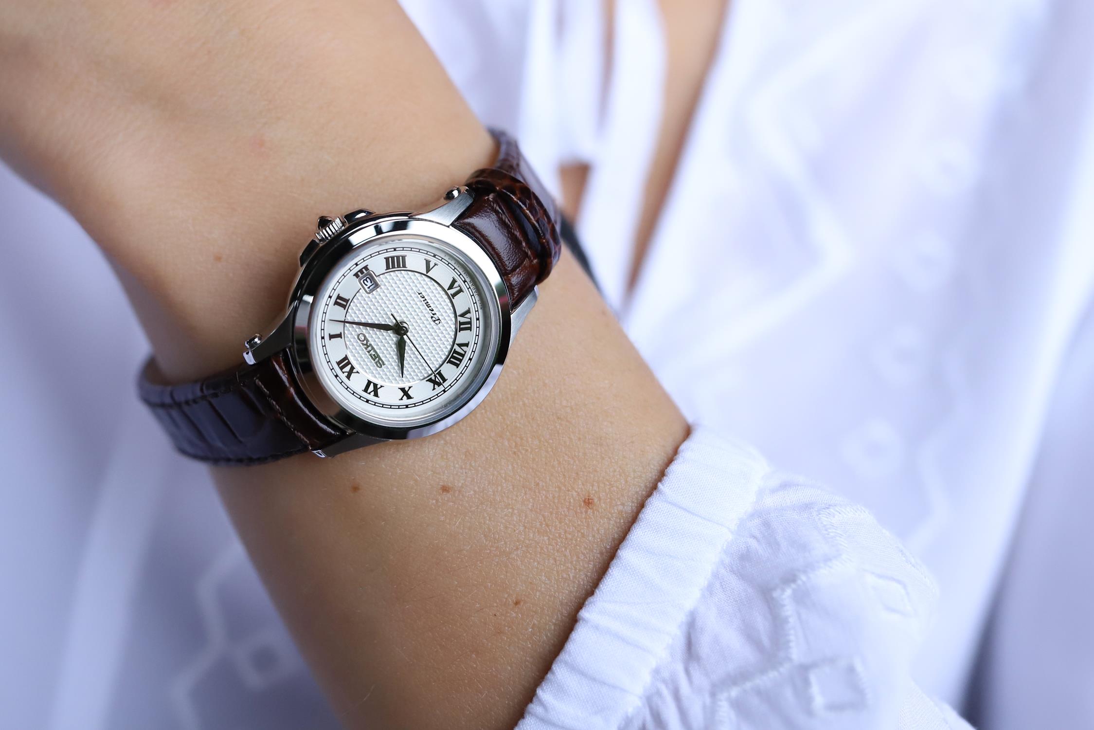 zegarek Seiko SXDE01P2 kwarcowy damski Premier Quartz Leather 100m - miniatura 6