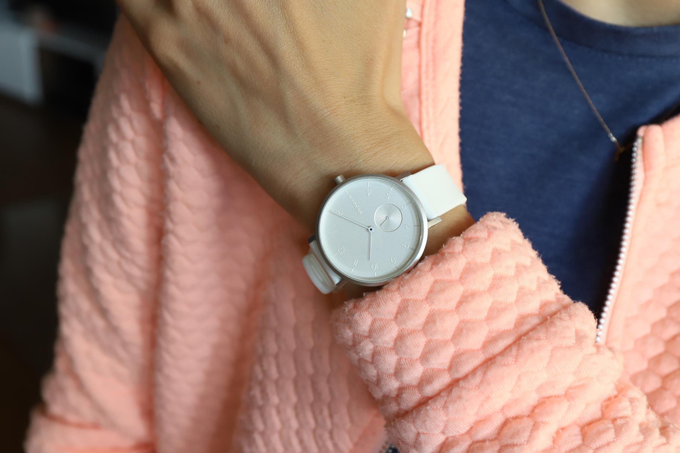 Skagen SKW2763 Aaren Aaren Kulor White Silicone zegarek damski klasyczny mineralne - miniatura 5