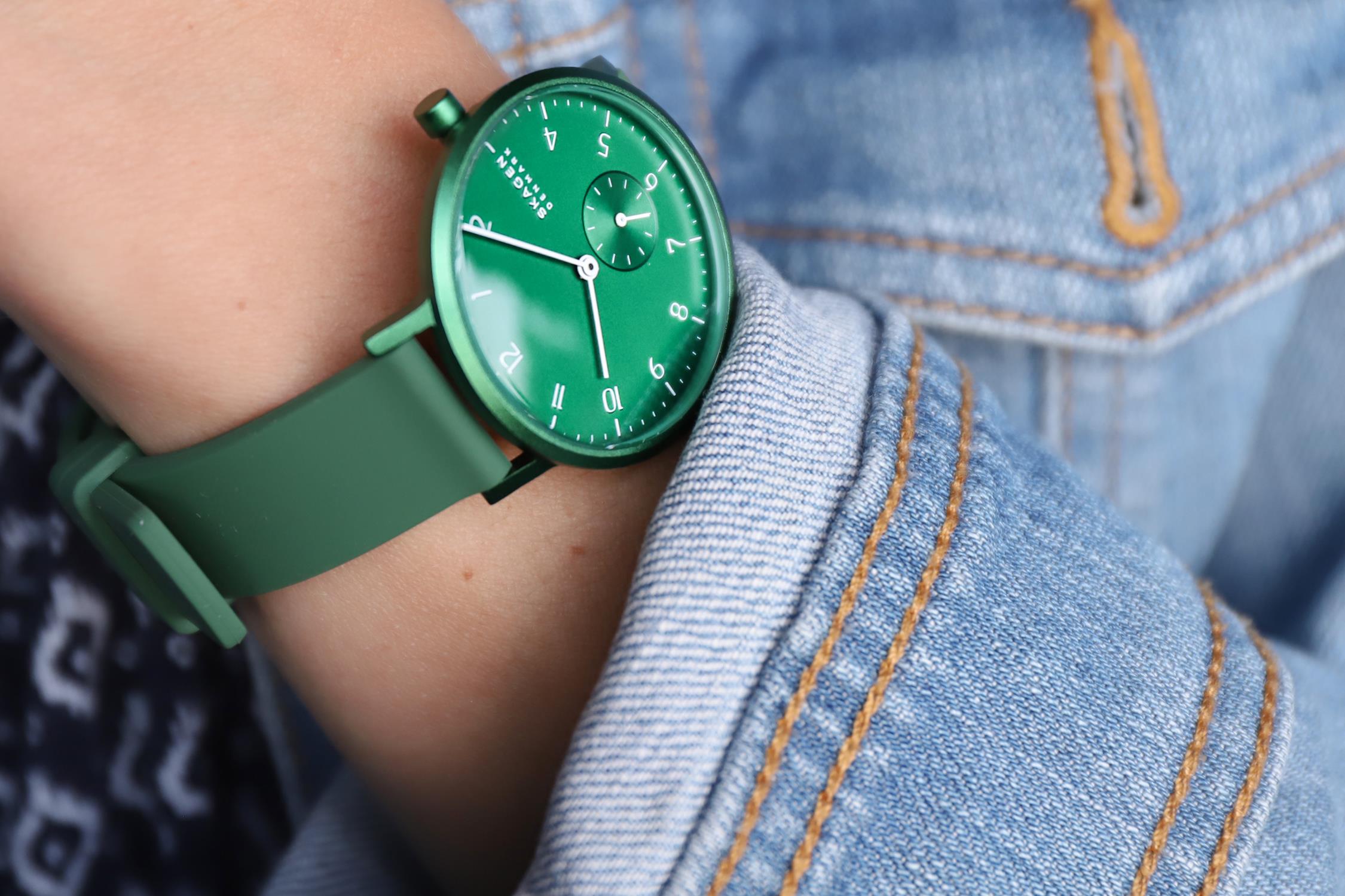 Skagen SKW2804 Aaren Aaren Kulor Green Silicone zegarek damski klasyczny mineralne - miniatura 8