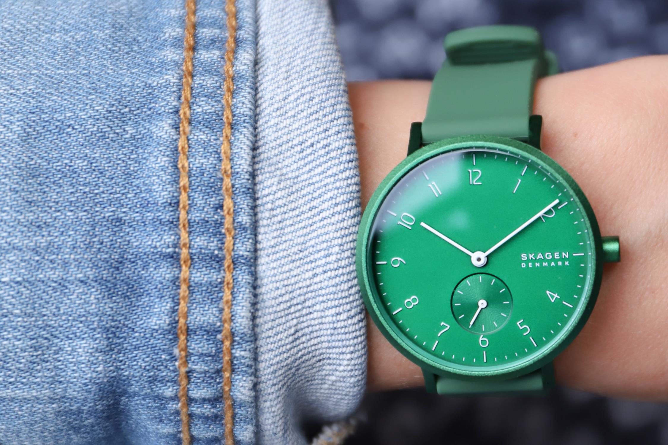 zegarek Skagen SKW2804 kwarcowy damski Aaren Aaren Kulor Green Silicone - miniatura 6
