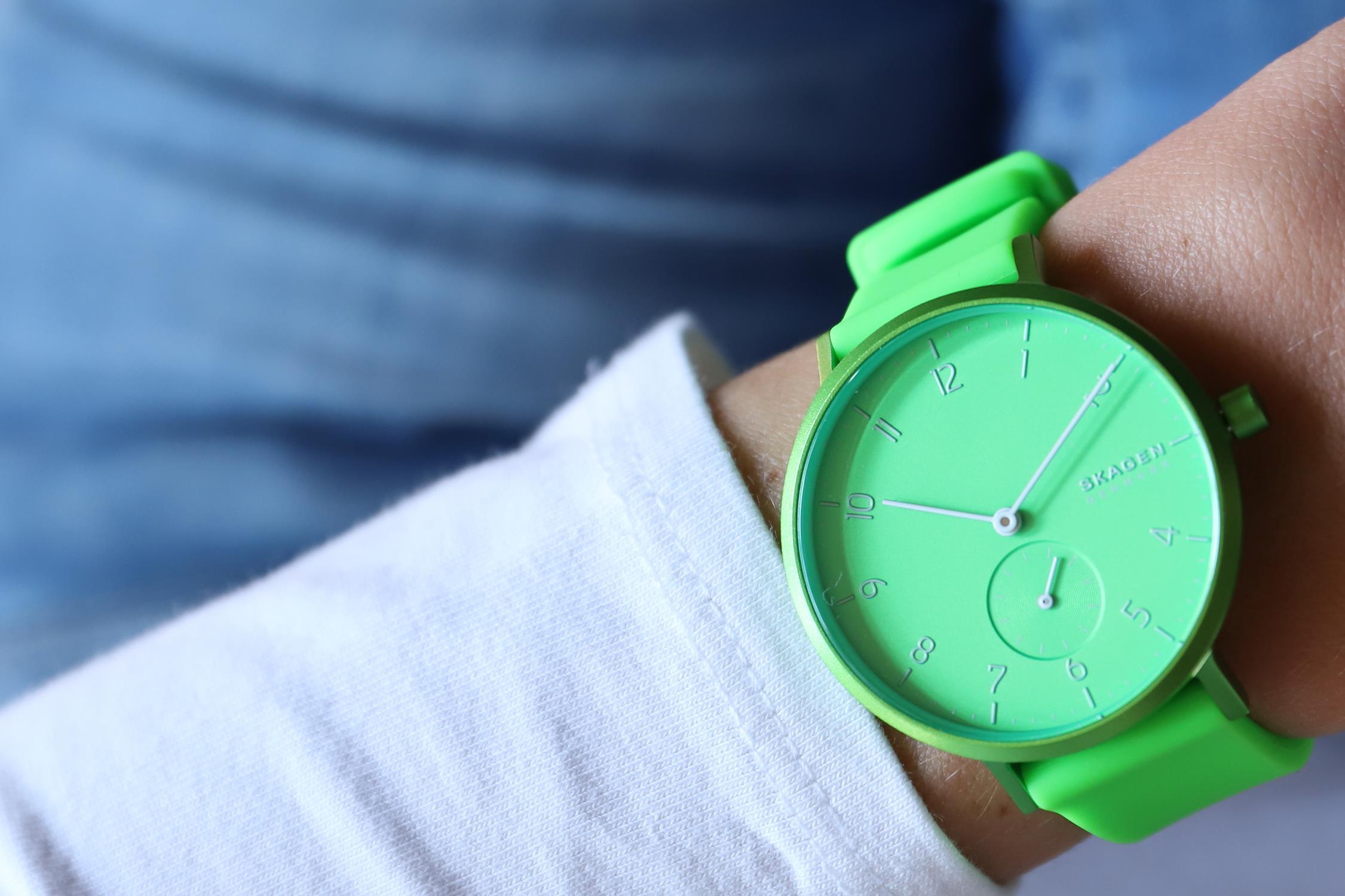 Skagen SKW2819 Aaren Kulor Neon Green Silicone zegarek klasyczny Aaren - miniatura 7