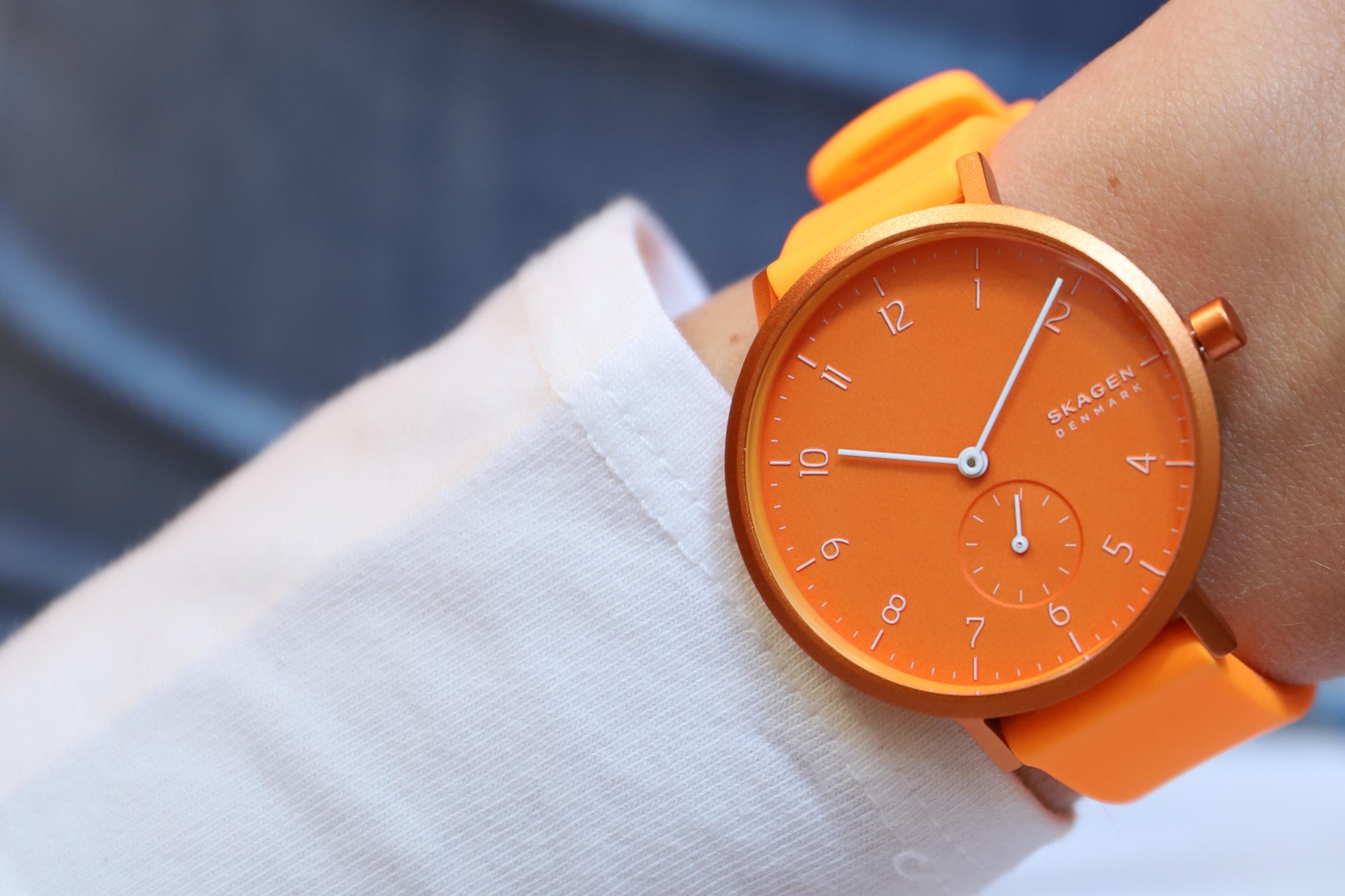 zegarek Skagen SKW2821 kwarcowy damski Aaren Aaren Kulor Neon Orange Silicone - miniatura 6