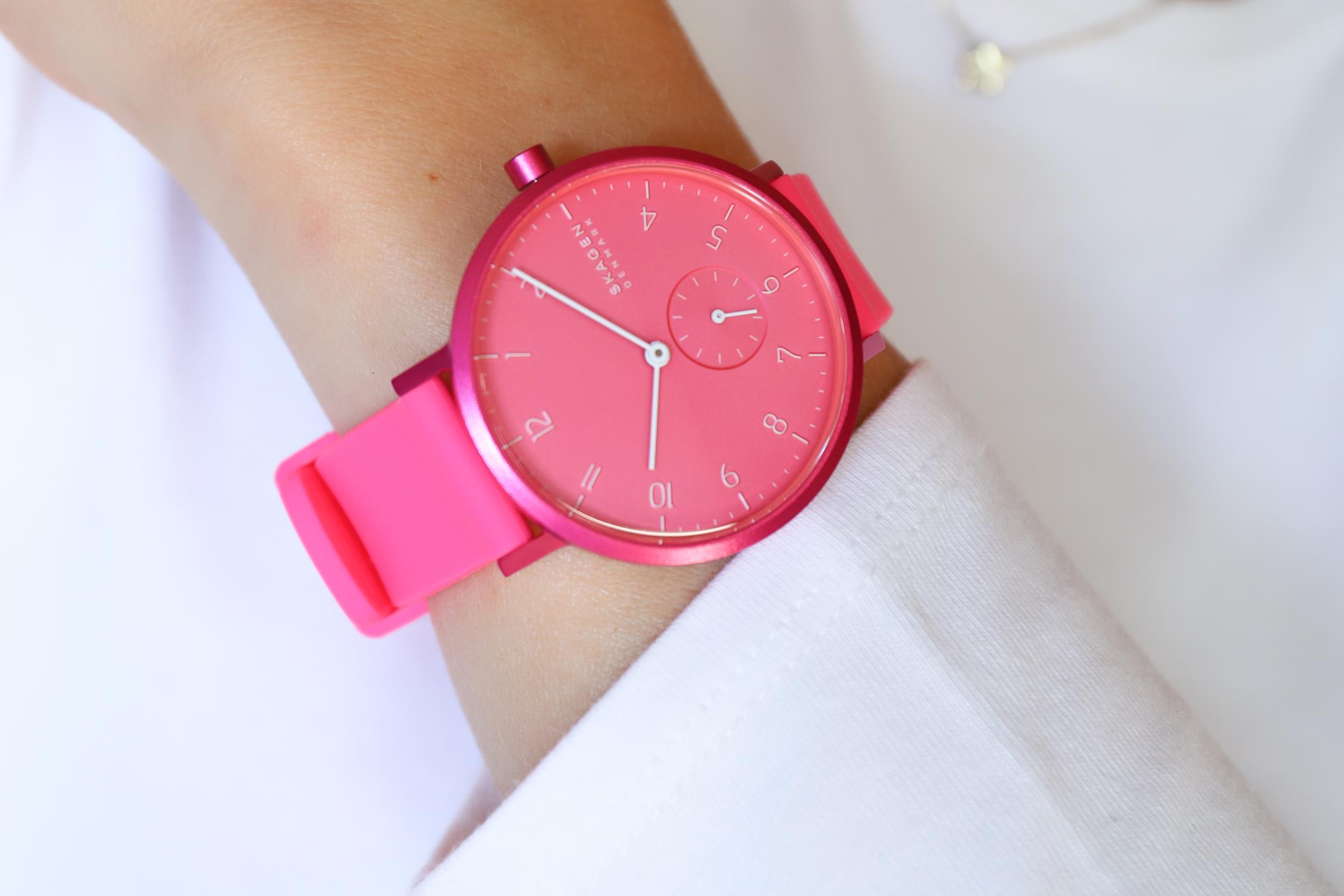 zegarek Skagen SKW2822 kwarcowy damski Aaren Aaren Kulor Neon Pink Silicone - miniatura 6