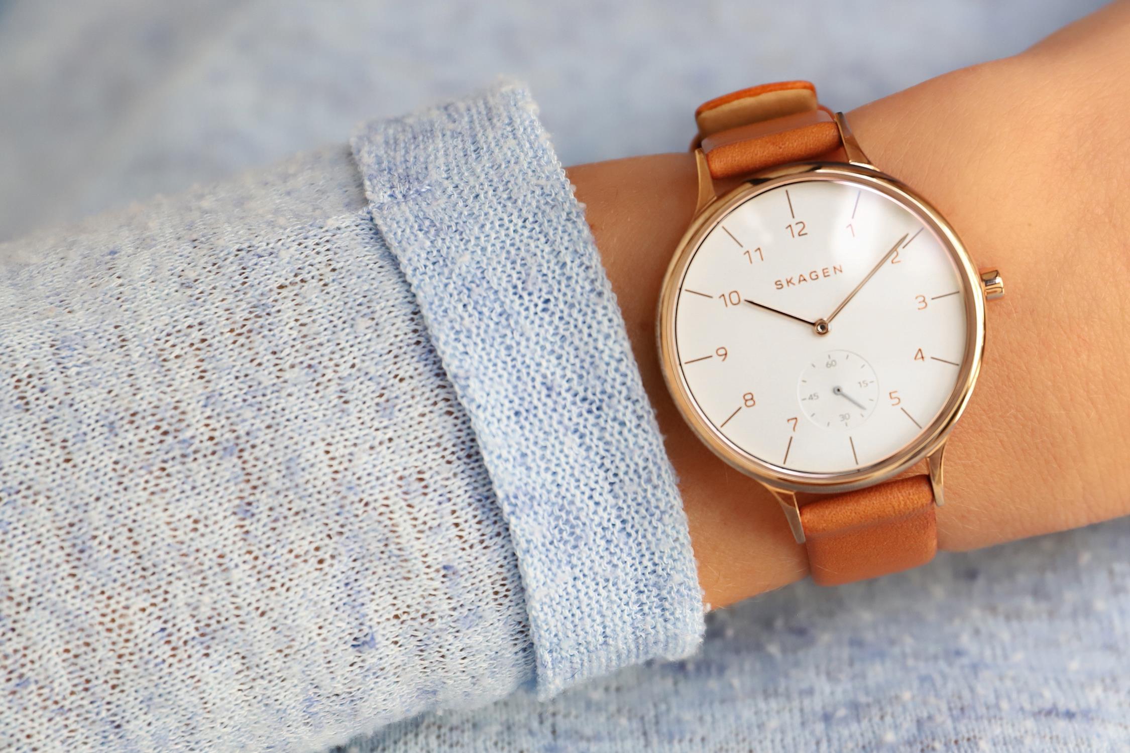 Skagen SKW2405 zegarek różowe złoto klasyczny Anita pasek - miniatura 5