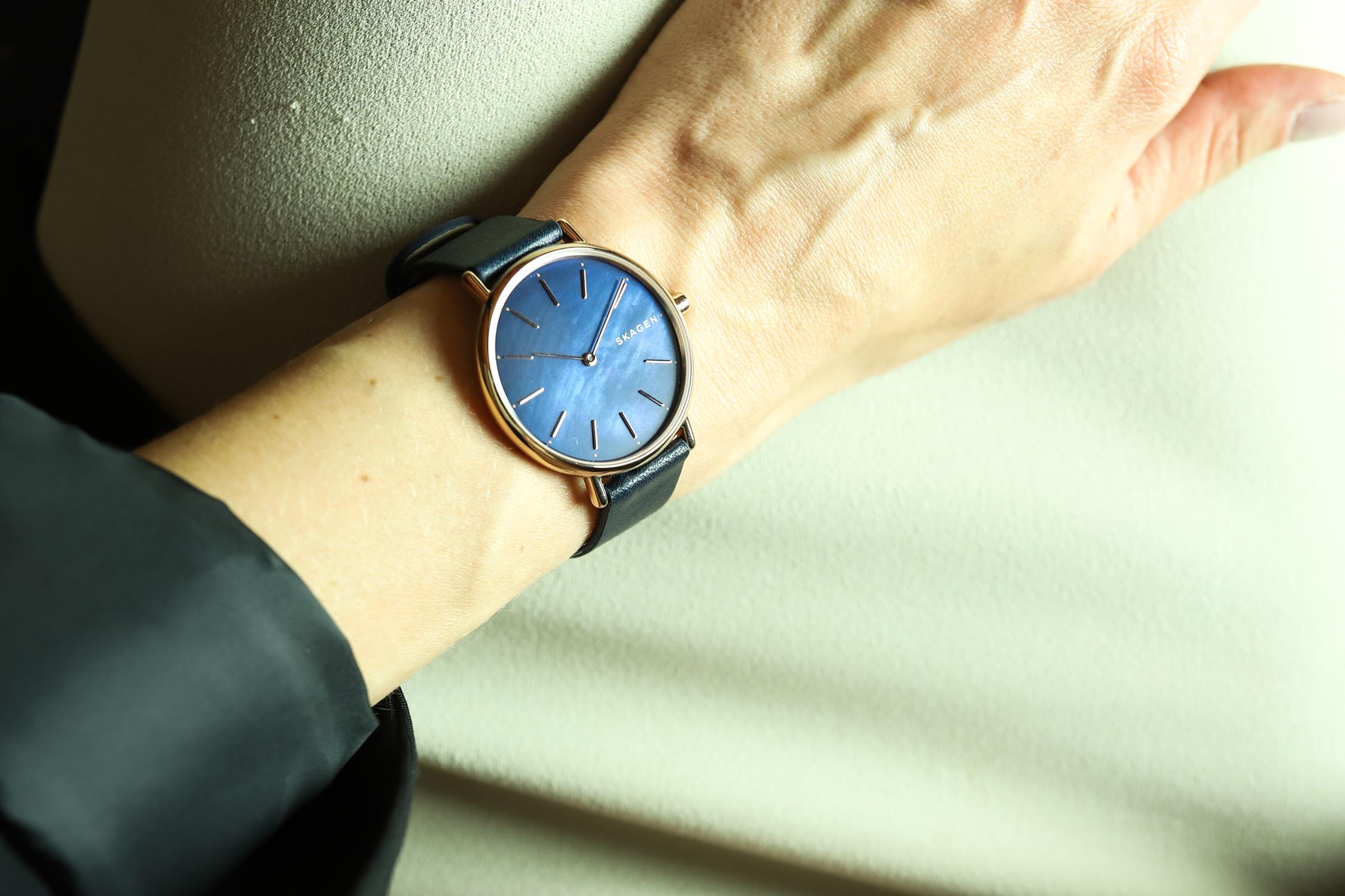 Skagen SKW2731 zegarek różowe złoto klasyczny Signatur pasek - miniatura 5