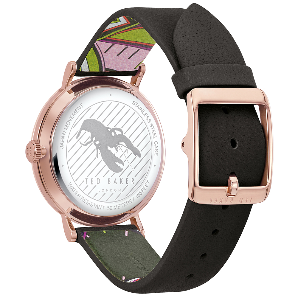 Ted Baker BKPPFF904 zegarek różowe złoto klasyczny pasek pasek - miniatura 5