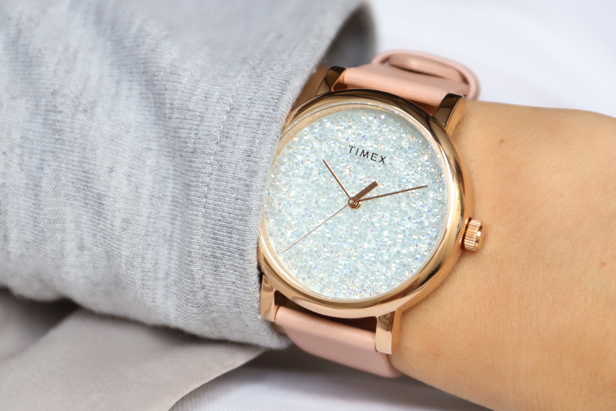 zegarek Timex TW2T78000 różowe złoto Crystal Opulence - miniatura 7