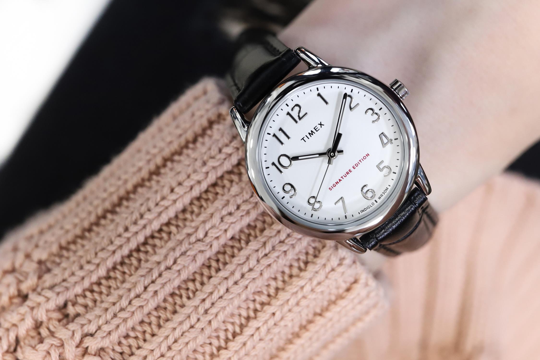 Timex TW2R65300 zegarek srebrny klasyczny Easy Reader pasek - miniatura 5