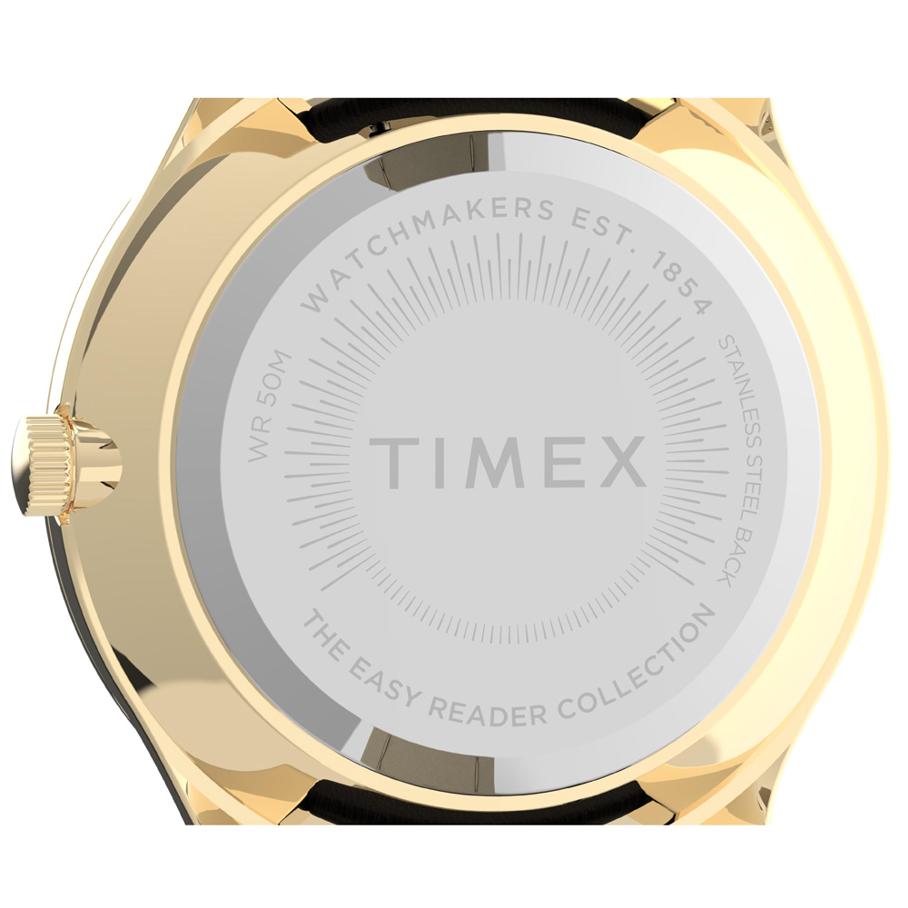 Timex TW2U21800 zegarek złoty klasyczny Easy Reader pasek - miniatura 5