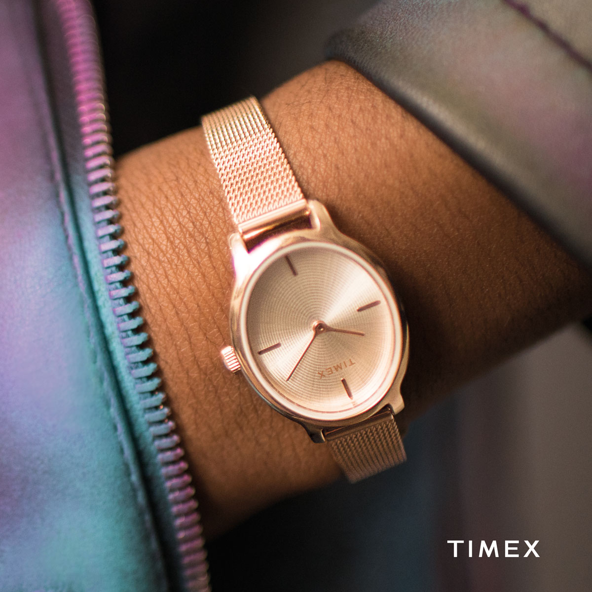 zegarek Timex TW2R94300 różowe złoto Milano - miniatura 7