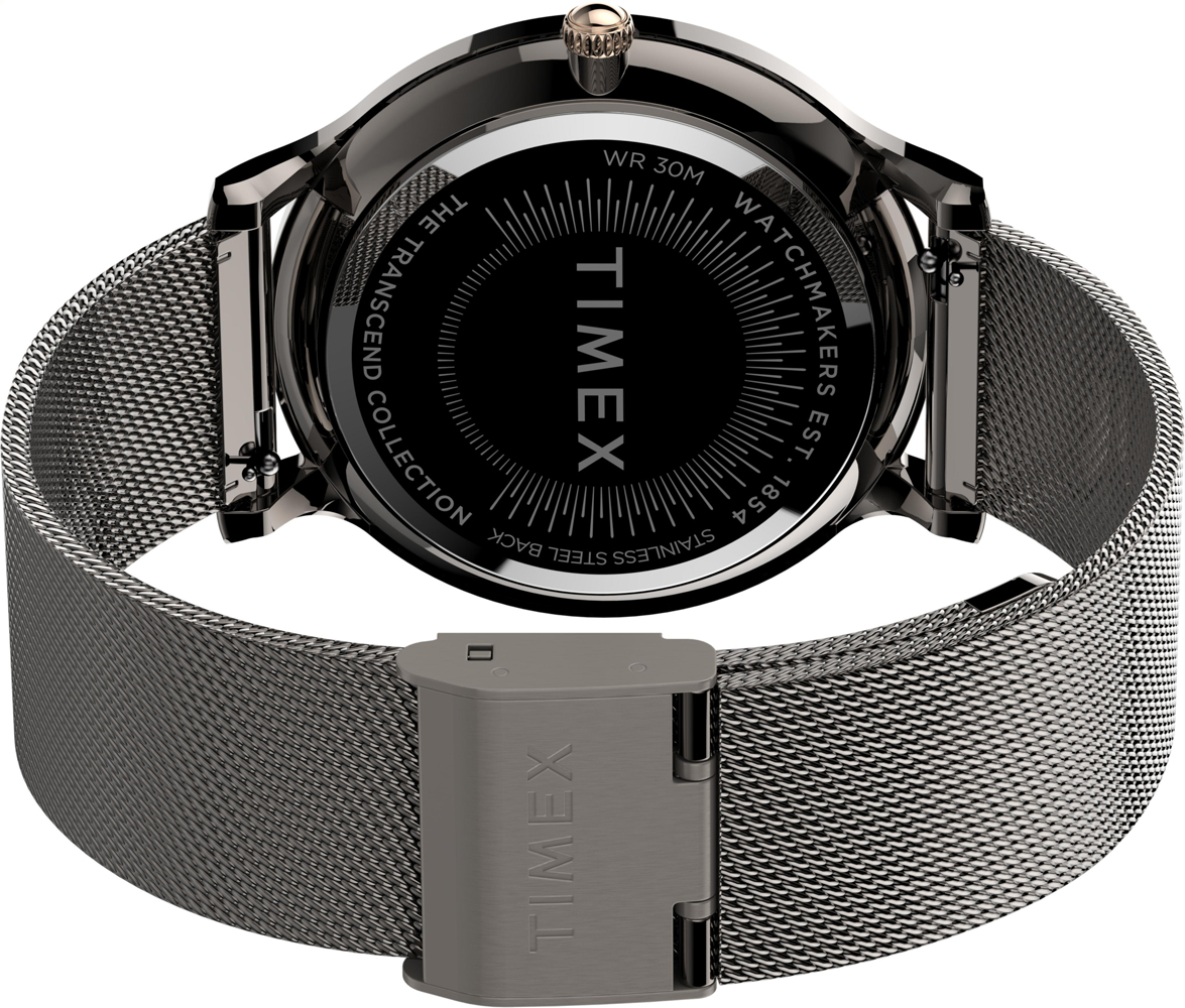 Timex TW2T74000 zegarek szary klasyczny Transcend bransoleta - miniatura 5